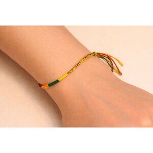 Colorful Friendship Bracelet Rasta Red Green Yellow Boho Hippie